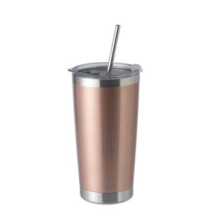 Tumblebee To Go – Hordozható hőtartó Termosz Utazó Pohár Rose Gold 500ml fém szívószállal