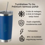 Hordozható hőtartó Termosz Utazó Pohár 500ml fém szívószállal