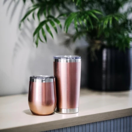 Tumblebee Hordozható hőtartó Termosz Utazó Pohár Szett Rose Gold 500ml fém szívószállal