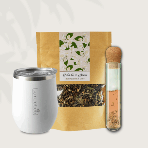 Jázmin Tea csomag Termosz Pohárral és üveg teaszűrővel