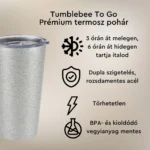 Tumblebee duplafalú Acél Hordozható Thermo Kávés Pohár