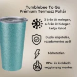 Tumblebee duplafalú Acél Hordozható Thermo Kávés Pohár