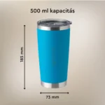 Hordozható hőtartó Termosz Utazó Pohár 500ml fém szívószállal