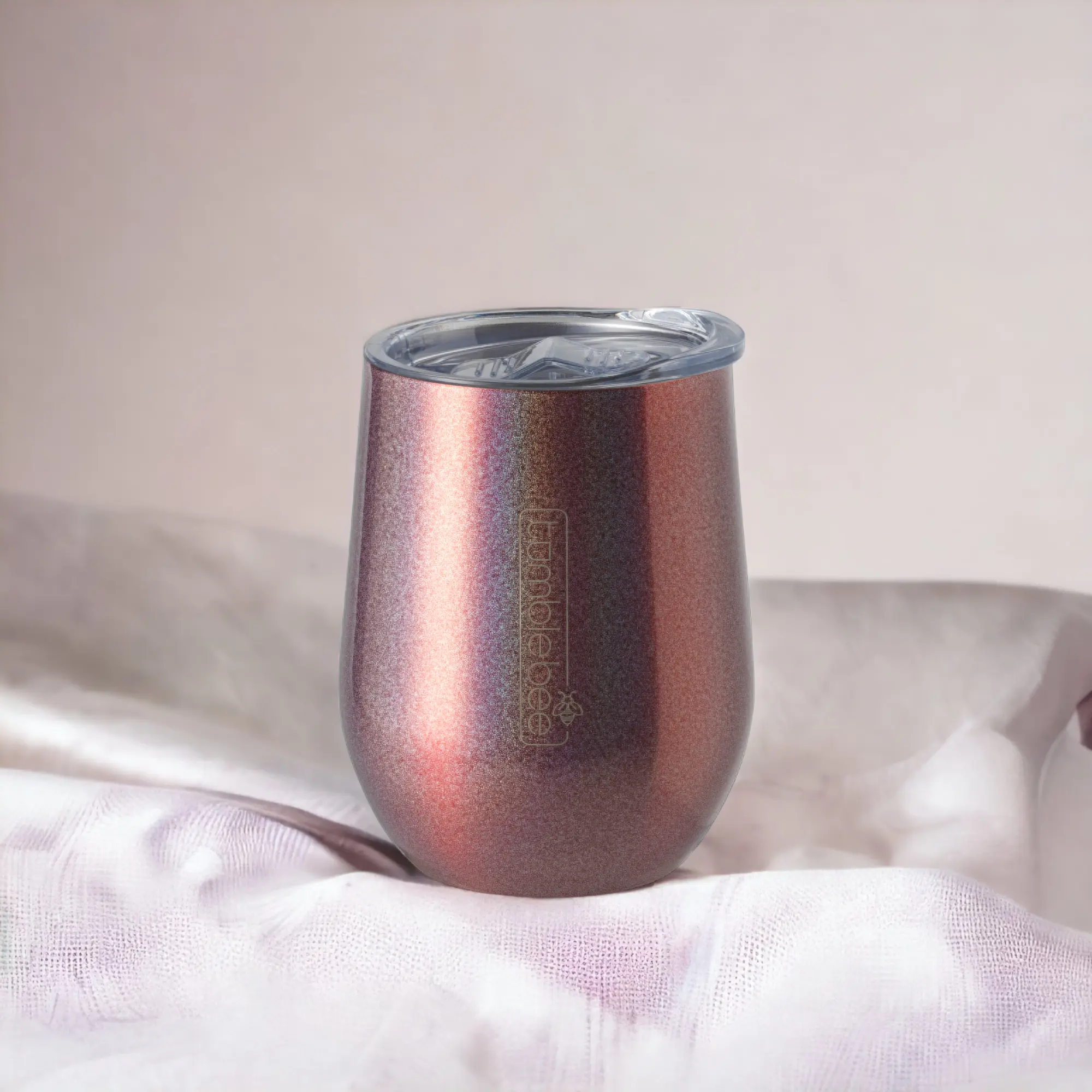 Tumblebee Unsplash duplafalú Acél Hordozható Thermo Kávés Glitter brown 350ml