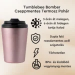 Tumblebee Bomber Cseppmentes Termosz Kávés Pohár 350 ml – Rose Gold